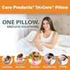 Core Products Tri-Core Cervical Support Pillow for Neck, Shoulder, and Back Pain Relief; Ergonomic Orthopedic Contour Fiber Bed Pillow for Back and Side Sleepers; Assembled in USA - Firm, Full Size