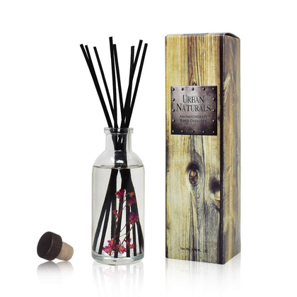 Urban Naturals Balsam Forest Reed Diffuser Oil Set - Real Juniper and Pine Cones - Fragrance Notes of Fraser Fir, Evergreen, Pine, Woodsy Cedar and Sandalwood - Vegan 3.75 Ounces - Made in The USA