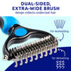 Pat Your Pet Deshedding Brush - Double-Sided Undercoat Rake for Dogs & Cats - Shedding Comb and Dematting Tool for Grooming, Extra Wide