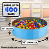 Click N' Play Ball Pit for Toddlers and Kids, Holds Over 400 Balls, Soft, Foldable and a Reusable Storage Bag is Included, Great as a Play Pool for a Dog, for Indoor or Outdoor Use, Blue