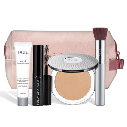 PÜR Beauty Multitasking Essentials Best Sellers Kit, Everyday Look Deluxe Kit, Condition & Moisturize Skin, Cruelty Free, Light Porcelain