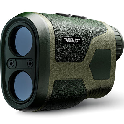 TAKENJOY HM7 Hunting Rangefinder, 1200Yards Laser rangefinder for Hunting, Red LCD Display with 7X Magnification, Speed Mode, Rechargeable, Lightweight, Waterproof, Carrying Case