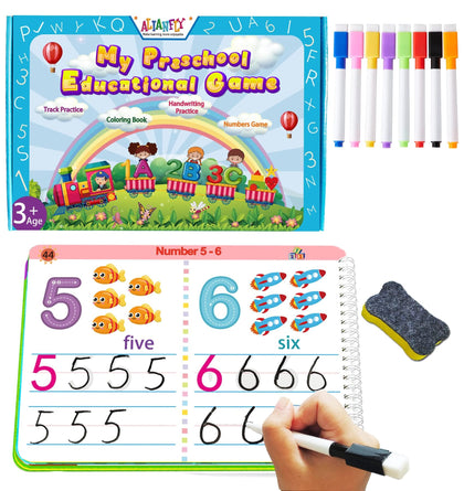 Preschool Learning Activities Educational Workbook - Toddler Prek Handwriting Practice Activity Tracing Toys Montessori Busy Book for Kids, Autism Learning Materials and Alphabet Learning Book