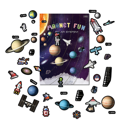 Magnetic Portable Playboard Solar System Planet Outer Space Play Create Scene Educational Teaching Playset(39 Pcs)