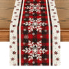Artoid Mode Buffalo Plaid Snowflakes Christmas Table Runner, Seasonal Winter Kitchen Dining Table Decoration for Home Party Decor 13x72 Inch