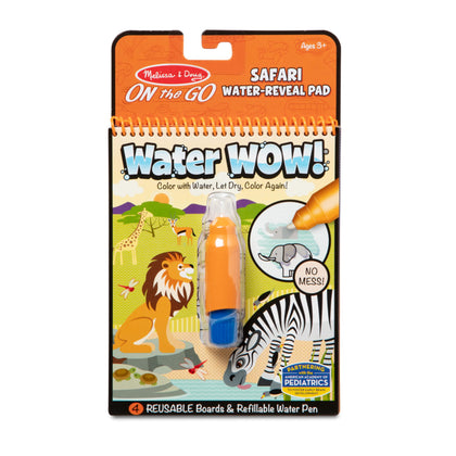 Melissa & Doug On the Go Water Wow! Reusable Water-Reveal Activity Pad - Safari - , Water Wow Books, Stocking Stuffers, Arts And Crafts Toys For Kids Ages 3+