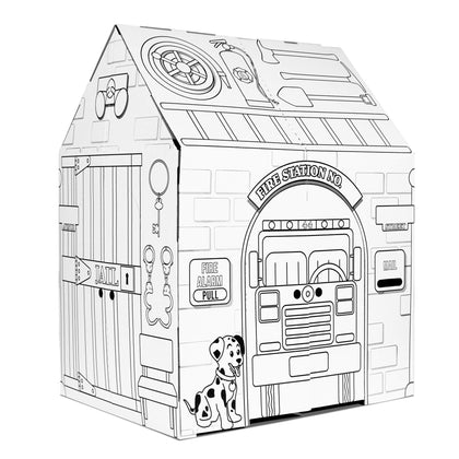 Easy Playhouse Police and Fire Station - Kids Art & Craft for Indoor & Outdoor Fun - Decorate & Personalize The Cardboard Fort, 32