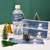URROMA Merry Christmas Water Bottle Labels, 50Pcs Blue Snowman Christmas Wraps Sticker Christmas Labels for Party Christmas Drinking Water Bottle Label
