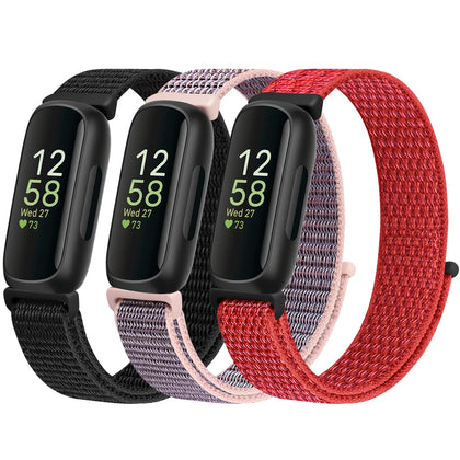 Nylon WNIPH Bands Compatible for Fitbit Inspire 3/Inspire 2/Inspire/Inspire HR/Ace 3/Ace 2 Bands, Breathable Sport Replacement Straps Soft Adjustable Solo Loop Nylon Wristband for Women Men Kids