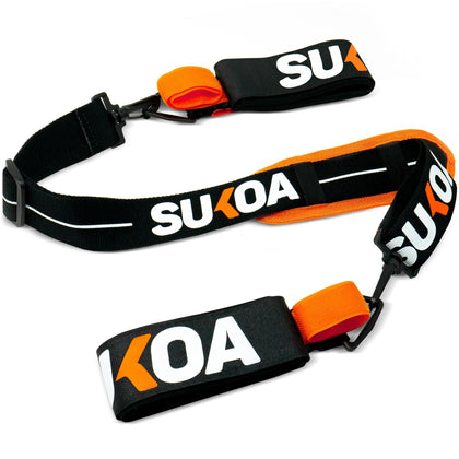 Sukoa Ski & Pole Carrier Straps - Shoulder Sling with Cushioned Holder Protects from Scratches - Downhill Skiing Backcountry Gear Ski Accessories for Men and Women