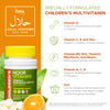 Noor Vitamins Halal Kids Multivitamin Chewable: Essential Vitamins for Immune, Bone & Eye Health with Iron - Non GMO & Gluten Free - Halal Vitamins 60 Count (2 Month Supply)