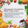 VITALITOWN Glucosamine Chondroitin MSM | Collagen, Boswellia, Turmeric, Hyaluronic Acid, Bromelain | Triple Action+ Joint Formula | 12 Joint-Loving Ingredients | 90 Tablets, No Shellfish