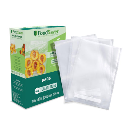 FoodSaver Vacuum Sealer Bags for Airtight Food Storage and Sous Vide, 1 Quart Precut Bags (44 Count)