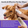 HICC PET Ear Finger Wipes for Dogs & Cats - Gently Remove Ear Wax, Debris - Sooths & Deodorizes - Relieve Ear Itching & Inflammation, Fresh Coconut Scent, All Natural Ingredients - 50 Count