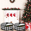 4 Pieces Christmas Wreath Storage Bag Round Buffalo Plaid Wreaths Storage Container Large Zippered Wreaths Holder Container with Handles for Xmas Holiday Party (Black and White, 24 Inch, 30 Inch)