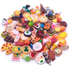 100pcs Miniature Food Drinks Bottle Toys Dollhouse Mixed Resin Accessories for Adults Kids Kitchen Accessories for Pretend Play (Hamburger, Pizza,Cake,Ice Cream,Bread)