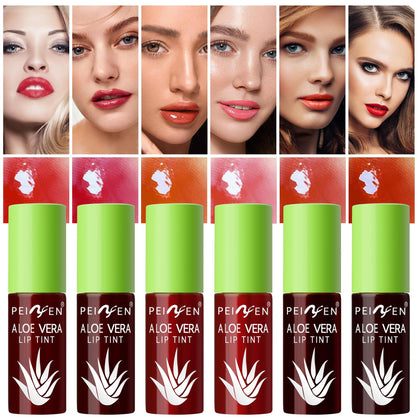 Teenanseen Lip Stain, Lip Tint, 6 Colors Lip Gloss Set Lip Stain Long Lasting Waterproof, Mini Liquid Lip Oil Tinted, Red Non-Stick Cup Hydrating Lip Tint for Cheek Women, High Pigment & Vivid Color