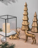 DN DECONATION 2PCS Christmas Resin Reindeer Figurines Small Gold Deer Decorative Statues Resting Lucky Deer Sculptures for Indoor Home Decor Tabletop Mantle Cabinet Desktop Office