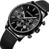 CRRJU Men Watch,Men Luxury Waterproof Unique Designed Watches 3-Sub Dial Date Mens Mesh Band Stopwatches