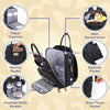 Diaper Bag Backpack, RUVALINO Neutral All-in-One Baby Bags for Boy Girl, Multifunction Large Travel Backpack with Portable Changing Pad, Stroller Straps, Pacifier Case and Insulated Pockets, Black