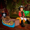 Coloring Pirate Boat Playhouse DIY Cardboard House for Kids Fun Halloween Crafts Large Decorate Kids Outdoor Playhouse for Boys Girls Toddlers Gift Indoor Outdoor Storage Folds Easily