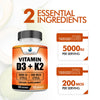 American Standard Supplements Vitamin D3 5000 IU (125mcg) Plus Vitamin K2 (MK7) 200mcg Per Capsule - Gluten Free, Non-GMO, 120 Capsules, 120 Servings, 120 Day Supply