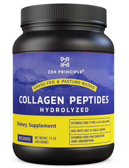 Grass-Fed Collagen Peptides 1.5 lb. Custom Anti-Aging Hydrolyzed Protein Powder for Healthy Hair, Skin, Joints & Nails. Paleo and Keto Friendly, GMO and Gluten Free, Pasture-Raised Bovine Hydrolysate.