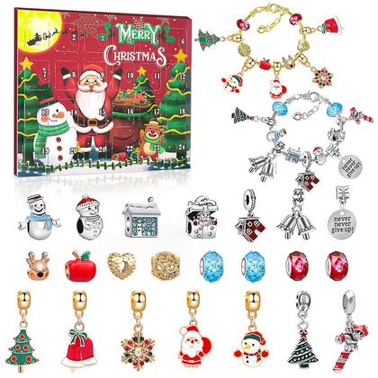 Christmas Advent Calendar 2023, 24 Days Xmas Countdown Calendar for Kids, Christmas Charm Bracelet Making Kit, Surprise DIY Jewerly Stocking Stuffer Gifts Idea for Girls Age 5-18