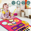 PRAGYM 1 Year Old Girl Gifts, Piano Mat Baby Toys for 1 Year Old Girl, 2 in 1 Toddler Music Mat with Keyboard & Drum, Early Educational Musical Toys First Birthday Gifts for 1 2 Year Old Girls & Boys