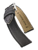 STUNNING SELECTION Alpine CORDURA fabric top and water resistant leather lining watch strap with Quick Release Spring Bars - Black 20 mm