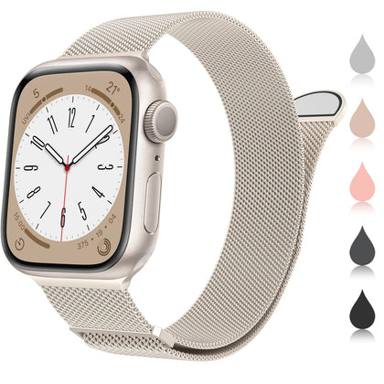 Marge Plus Compatible with Apple Watch Band Series 9, Ultra 2/Ultra, SE/SE 2nd Generation, 8 7 6 5 4 3 2 1, 38mm 40mm 41mm 42mm 44mm 45mm 49mm Women and Men, Stainless Steel Mesh Loop Magnetic Clasp Replacement