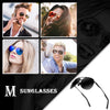 mxnx Aviator Sunglasses for Men Polarized Women UV Protection Lightweight Driving Fishing Sports Mens Sunglasses MX208-(Black Frame/Black Lens)