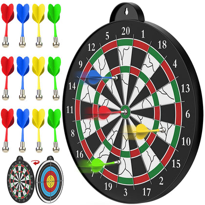 STREET WALK Magnetic Dart Board - 12pcs Magnetic Dart - Excellent Indoor Game and Party Games - Safe Magnetic Dart Board, Boys Toys for 5 6 7 8 9 10 11 12 Year Old Kids and Adult