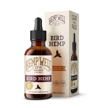 Hemp Well Bird Hemp Oil -Reduces Feather Plucking, Suppresses Destructive Behavior and Promotes Relaxation, Immune Support, Organically Sourced - 2 Ounces