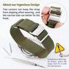 BINLUN Elastic Fabric Nylon Watch Band Waterproof Military Replacement Watch Strap Hook-and-Loop for Men Women Silver & Black Buckle 18/20/22mm