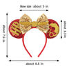 zhezesmila Shiny Mouse Ears Headband, Harry Potter Ears Head Bands with Sparkly Bow Boys Headwear Decoration Hair Accessories for Girls Women Adult Kids Birthday Party