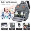 DERJUNSTAR Diaper Bag Backpack,Baby Diaper Bags, Mothers Day Gifts, Multifunctional Travel Diaper Waterproof Backpack for Baby Boy & Girls, with Portable Diaper Pad,Grey