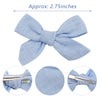 40 Pieces Girls Hair Bows 3 inches Linen Fabric Bows Alligator Clips Hair Accessories for Baby Girls Toddlers Kids and Teens (Classic Bow)