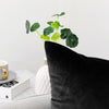 NiNi ALL Decorative Throw Pillow Covers Velvet Soft for Couch Sofa Bedroom Living Room Outdoor Pack of 2 18x18 Inch Black