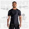 Sanabul Essentials Short Sleeve Compression Shirt for Men | Jiu Jitsu BJJ T Shirt (Large, All Black)