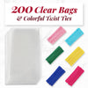 Prestee 200pk Clear Gift Bags for Favors, Cellophane Bags, 6x10 w/ 4