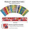 PAS DTS Mario Slap Bracelet - 40pcs Mario Slap Bracelet and 50 Pcs Stickers for Kids Boys & Girls - Mario Birthday Party Supplies Favors