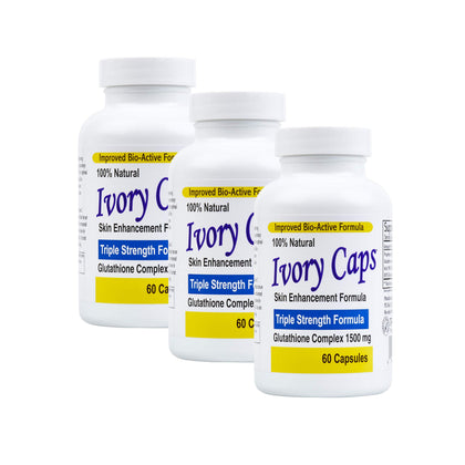 Ivory Caps Maximum Potency Glutathione 1500 Skin Whitening Complex (3-Pack)