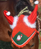 Zainee Sports Santa Claus Christmas Horse Fly Bonnet Net Hat Hood Mask Fly Veil Full Hand Made Cotton Full (Red, Full/Horse), Full / Horse