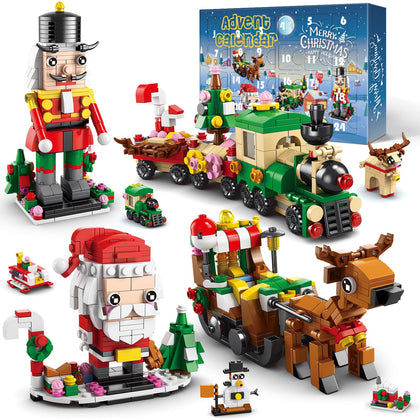 Advent Calendar 2023 Kids, 24 Days Christmas Building Blocks Playset Countdown Daily Surprise, STEM Toy Xmas Gifts Party Favors Stocking Stuffers for 6 7 8 9 10-12 Year Old Boys Girls Advent Calendars