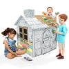 Adventure Awaits! Kids Cardboard Farm Playhouse - Color, Draw, and Customize - Great for Playtime and Arts-and-Crafts Time