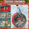 Shappy Christmas Wreath Storage Bag Plastic Storage Containers for Wreaths Container Christmas Decorative Xmas Plastic Bag Holder Handles Dual Zipper Holiday Wreath Wrapping (Green Handle, 6 Pcs)