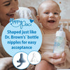 Dr. Brown's HappyPaci 100% Silicone Pacifier 0-6m, BPA Free, White, Blue, Light Blue, 3 Pack