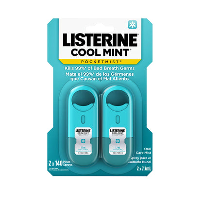 Listerine Cool Mint Pocketmist, Cool Mint Flavor, 0.26 Fl Oz - 2 Count (Pack of 6)