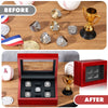 Championship Ring Display Case Wooden Ring Display Case Box Baseball Ring Holder Trophy Case for Multiple Rings Softball Sports Rings, 9 Holes